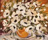 Still Life with White and Cream Flowers by Cornelius Bosch, oil on canvas, sold Mar 2022