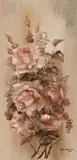 Still Life with Pink Roses by Mia Venter, oil on canvas mounted on board, sold Mar 2022