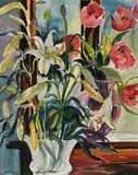 Still Life with Flowers by Audrey Hart, watercolour on paper, sold Mar 2022
