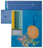 The Window by Lawrence Glickman, acrylic on three canvases adhered together, sold Apr 2023