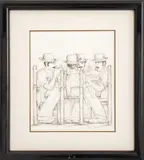 Untitled by Felix Gonzalez, circa 1997, ink on paper, sold May 2023