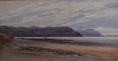 Coastal landscape at low tide - Deganway by John Cuthbert Salmon, watercolour, offered Aug 2025