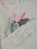 Illustrated poem in German by Eugan Hobien, watercolour, offered Aug 2025