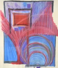 Wax based paint or crayon by Manfred Robertz, 1990, pencil, offered Aug 2025