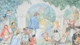 Fairy tale scene with various recognisable by Patience Arnold, 1983, watercolour, offered Aug 2025