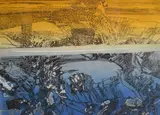 Fish River Canyon' abstract landscape by Nils Burwitz, pencil, offered Jul 2025