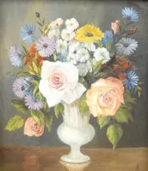 Flowers from the Garden by Helen Bradley, oil on board, offered Jul 2025