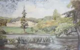 Country house and gardens by Pauline Slow, 1955, oil on canvas, offered Jul 2025
