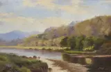 River scene within a lakeland landscape by J. Harris, 1904, oil on canvas, offered Jul 2025