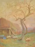 'Evening in late Autumn by T. Murray Bernard Blaydon, watercolour, offered Jul 2025