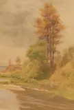 River scene by John Hodgson Campbell, watercolour, offered Jul 2025