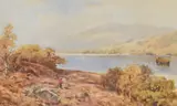 Loch Ard near Aberfoyle by Herbert Moxon Cook, 1922, watercolour, offered Jul 2025