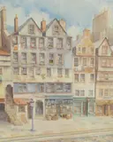 Lawnmarket by Isobel Gardiner, watercolour, offered Jul 2025