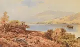 Loch Ard near Aberfoyle by Herbert Moxon Cook, 1922, watercolour, offered Jun 2025