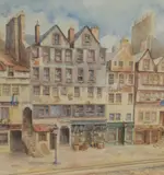 Lawnmarket by Isobel Gardiner, watercolour, offered Jun 2025