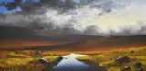 Last Light' a depiction of a moorland stream by Brian D Horswell, oil on canvas, offered May 2025