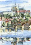 Prague by V Shukshin, watercolour, offered May 2025