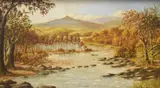 Autumnal river scene by Frédérick Chaplin Smith, oil on board, offered Apr 2025