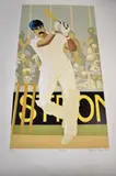 Limited edition screen print of cricketer Graham Gooch 23/75 by Simon King, print, offered Apr 2025