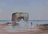 With sea arch by Frederick William Reaveley, watercolour, offered Apr 2025