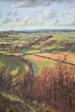 Farmlands by Laurence Belbin, oil on board, offered Apr 2025