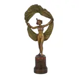 Erotic metamorphic model of a dancer with reveal skirt by Franz Xavier Bergmann, bronze, sold Apr 2026