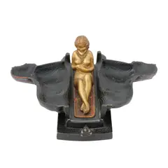 Erotic metamorphic model of a sphinx opening to reveal a by Franz Xaver Bergmann, bronze, sold Apr 2026
