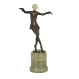 Petra by Josef Lorenzl, Bronze with ivory head, onyx base, sold Apr 2026
