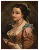 A Parisian Woman with her Dog by Jan Galuszkiewicz, oil on canvas, sold Apr 2026