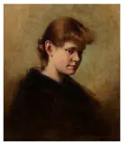 Portrait of a young Lady by Franz von Lenbach, oil on board, offered Apr 2026