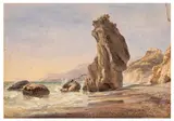 View from the shore of Ventimiglia by Edward William Cooke, oil on paper, sold Apr 2026