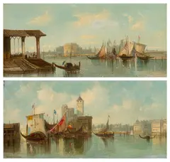 Capriccio views inspired by Venice and the Grand Canal by Alfred Vickers, oil on canvas, sold Apr 2026