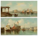 Capriccio views inspired by Venice and the Grand Canal by Alfred Vickers, oil on canvas, sold Apr 2026