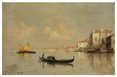 View of Venice by Arthur Diehl, oil on canvas, offered Apr 2026