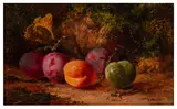 Still life of fruit by Thomas Whittle Snr, oil on canvas, sold Apr 2026