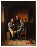 Veterans by Friedrich Friedländer, oil on canvas, offered Apr 2026