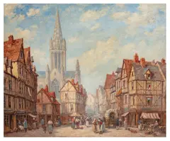 St Pierre Caen by Pierre Le Boeuff, oil on canvas, offered Apr 2026