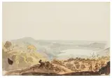 View of Lake Nemi looking towards Rome by Carlo Labruzzo, pencil and watercolour, offered Apr 2026