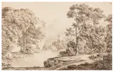 The falls at Tivoli by Jean-Pierre-Xavier Bidauld, ink, sold Apr 2026
