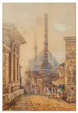 The Burnt Pillar by Michel Martino, watercolour, sold Apr 2026