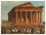 Feast at Thiseion by Andrea Gasparini, watercolour, sold Apr 2026