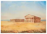 Paestum Temples by Brigadier-General Frederick William Lumsden, watercolour and bodycolour, offered Apr 2026
