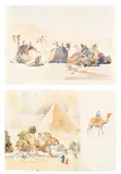 Egyptian views by Nigel Lovett, watercolour, offered Apr 2026