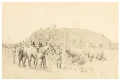 Indian views by Nigel Lovett, pencil, offered Apr 2026