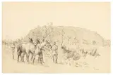 Indian views by Nigel Lovett, pencil, offered Apr 2026