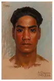 Portrait of a Tahitian by Albert Dequène, pastel on paper, sold Apr 2026