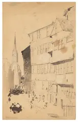 The New Tron Church Steeple by Hercules Brabazon Brabazon, watercolour, sold Apr 2026