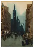 The Highstreet by Hans Jacob Hansen R.S.W., watercolour, sold Apr 2026