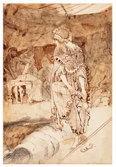 David and Saul by Armando Spadini, ink on paper, offered Apr 2026