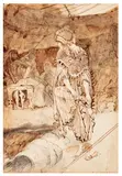 David and Saul by Armando Spadini, ink on paper, offered Apr 2026